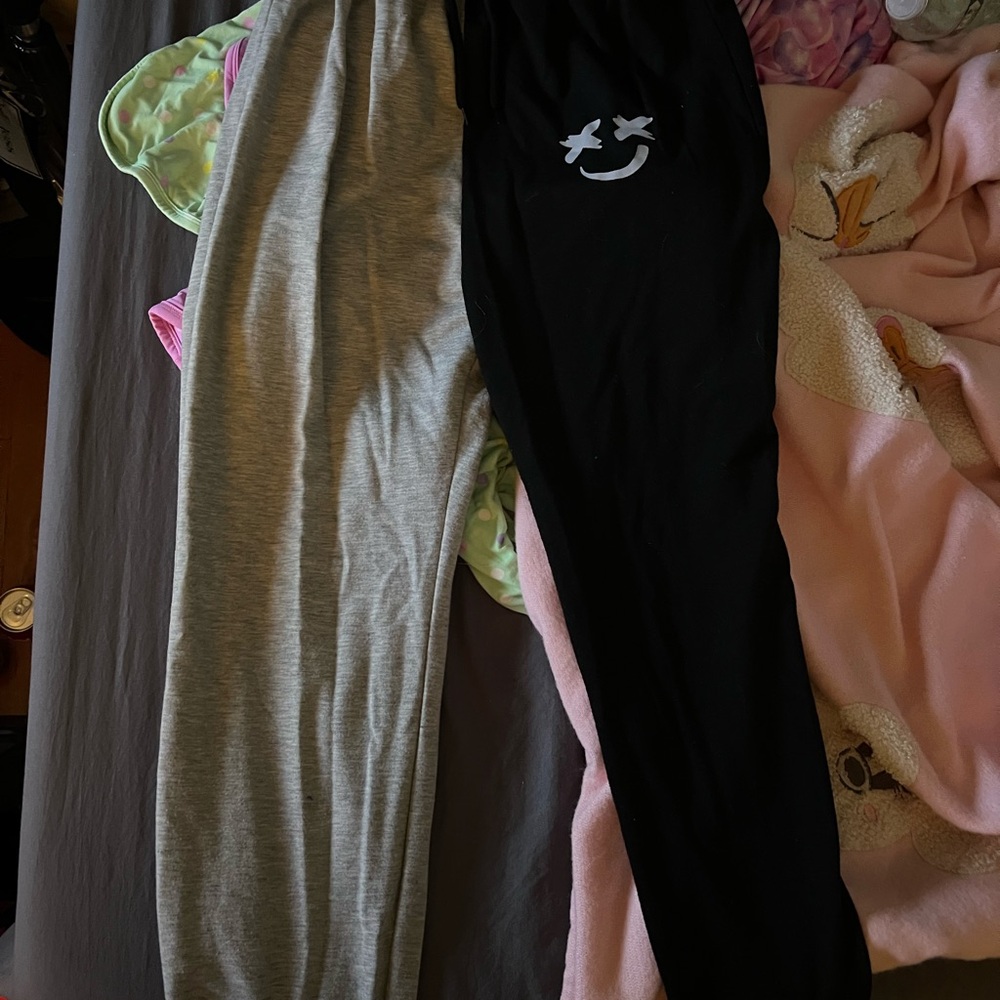 Gray and Black Jogger Pants